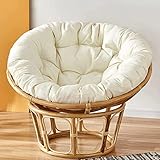 XINYUWZ Papasansessel Kissen,Rund Papasan Sessel,Polster Für Papasansessel,Auflage,Polyrattan Sessel Hängesessel Kissen Papasan Stuhlkissen,(Nur Stuhlkissen),Weiß(Size:100x100cm,Color:Weiß)