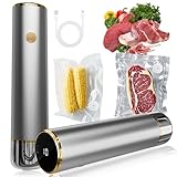 Vakuumiergerät für Lebensmittel mit Digitalanzeige, Handvakuumiergerät mit starker Saugkraft, verbesserter Aluminium-Legierung, Batterie mit doppelter Kapazität, Beutelversiegelung für Sous-Vide und