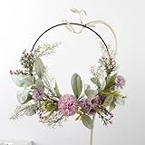 Türkranz Kranz Deko, 41cm Türkranz Frühling,Künstliche Blumen Orchidee Kranz,41cm Türkranz Frühling, Türkranz Ganzjährig Außen,Türdeko Haustür, für Hochzeit Wohnzimmer Hochzeit