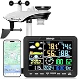 Sainlogic Intelligent Wetterstation WLAN Drahtlose SA68 Plus, 24/7 KI-Wettervorhersage von Weatherseed®, App/Email-Alarm, Wetterstation mit Windmesser und Regenmesser Digital, 2 Jahre Datenspeicherung