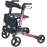 Rollator Walker mit Sitz & Tasche, höhenverstellbare Mobilität, leicht, Rollator für Erwachsene, für ältere Menschen, Senioren in – faltbares Design für einfaches Reisen