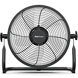 Pro Breeze 30cm Bodenventilator mit Akku & USB Anschluss, Kabelloser Betrieb mit 4,5 bis 24 Stunden Laufzeit, 160° neigbarer Ventilatorkopf, Ventilator leise, leicht und tragbar - Schwarz