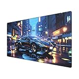 BHHB Gaming Mauspad XXL 800x450mm, Speed Mousepad Groß, verbessert Präzision und Geschwindigkeit, Schreibtischunterlage für Gaming,Büro,Zuhause (Blauer Cyberblock)