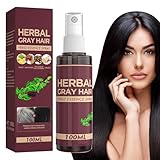 Herbals Grey Hair Spray | Natürlicher Kräuter E-ssence Conditioner | He Shou Wu Entspannungsspray dunkles schwarzes Haar | Pflegendes Shampoo zur Entfernung grauer Haare für Männer und Frauen