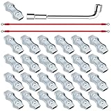 Jotekonoby Polyethylen-Seilverbinder-Set mit verzinkten Stahlklemmen und Silikon-Kupferdraht für Elektrozaunsysteme, Tierzäune u