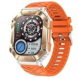 Smartwatch für Herren (Annehmen/Tätigen von Anrufen), 5,1 cm (2 Zoll) HD-Fitness-Tracker-Uhr mit Blutdruck-/Herzfrequenzmesser, SpO2, 5 ATM wasserdicht, 100+ Sport-Fitness-Smartwatch für