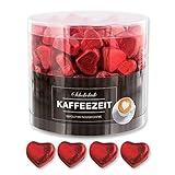 Günthart 150 Stück rote Schokoladen Herzen mit Nougatfüllung Nougatcreme Kaffeezeit Schokoladenherzen rot San Marino, Give away rote Herzen aus Schokolade Kaffeezeit (1,2 kg)