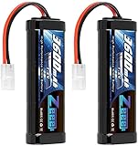 Zeee 7,2V 3600mAh RC NiMH Akku für RC Auto RC LKW HPI Losi Kyosho Hobby (2 Packungen)