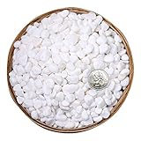 Hisredsun Weiße Dekosteine, 1,8 kg, 0,6-0,9 cm, natürliche Kiessteine für Blumentöpfe, Flussfelsen, Sukkulenten, Aquarium und Gartendekoration