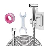 Bidet Handbrause Set, Roscid Edelstahl Waschbecken Dusche Bidet Toilettensprühgerät JET Modu - Starke Strömungen - mit 2M Brauseschlauch G1/2 und Wandhalterung und Zubehör, Silber