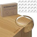 FUHOMI 24 Stücks Kantenschutz Baby Eckenschutz Baby Selbstklebend Transparent Tischkantenschutz Eckschutzkanten Baby kindersicherung Mit Verbessertem Superkleber für Baby Sicherheit (24PCS)