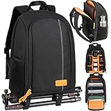 TARION Kamerarucksack Spiegelreflex Fotorucksack Wasserdicht | Leicht und Kompakt | Klein DSLR Rucksack mit 15“ Laptopfach und Regenhaube(Schwarz)