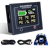 ECO-WORTHY Batterie Monitor 200A 12V/24V/36V/48V, 3,5' Touchable Display Batteriemonitor mit Alarm,10-100V Batterietester für Wohnmobile, Solaranlagen