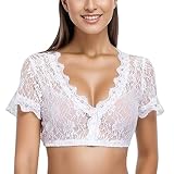 Dirndl Bluse Damen, Dirndlbluse Spitze, Leicht Kostüm Oktoberfest Große Größen Dirndlblusen Trachtenbluse Oberteile Kurze Elegant Spitzentop Sexy Dirndl Für Damen Bayrische Trachtenblusen