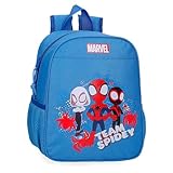 Marvel Joumma Team Spidey Vorschulrucksack, Blau, 21 x 28 x 10 cm, Polyester, 6,44 l, blau, Talla única, Kindergarten-Rucksack