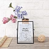 aleawol Glas Metall Bilderrahmen Schwarz 15x20 cm, Retro Vintage Schwebender Fotorahmen aus Metall Geometrischer Bilderrahmen Für Desktop-Dekoration