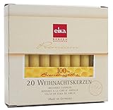 Eika 10266810 Baumkerzen 100% Bienenwachs, naturgelb, 20er Packung