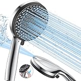 VOXON Hochdruck Duschkopf mit 10 Strahlarten, Brausekopf Dusche Wassersparend, Duschkopf Druckerhöhend, Shower Head Hoher Wasserdruck Starker Strahl für Reinigung von Badewanne, Fliesen, Haustieren
