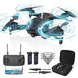 Wipkviey T26 Drohne mit Kamera 1080P, RC Faltbare FPV Quadcopter mit 2 Batterien, 26-30 Min. Flug, 3D Flip, Schwerkraftsensor, Headless Mode, Ein-Tasten-Start/Landung