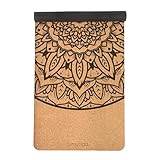 Myga XL Kork Yogamatte | 200 cm x 70 cm | Rutschfest, Wäremeregulierend & Leicht zu Tragen – 6 mm Dicke | Ideal für Yoga, Pilates, Meditation & Fitnessübungen | Mandala Design | Naturkork