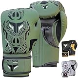 Mytra Fusion Boxhandschuhe 10oz 12oz 14oz 16oz MMA Box Handschuhe für das Training Punching Sparring Muay Thai Boxhandschuhe männer and Damen Kickbox Handschuhe (Olive Green, 10-oz)