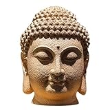 Meditierender großer Buddha-Kopf im chinesischen Stil, Buddha-Statue, Zen-Dekoration, Wohnzimmer, Foyer, Korridor, Feng-Shui-Dekoration, Akzent