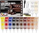 Endhokn Leder Reparatur Set, 12 Farben Ledersofa Reparaturset, Autositze, Jacke, Vinyl Kunstleder Reparaturset Repariert Kratzer Schnitte Risse Löcher Risse Farbe Anpassbar und Einfach zu Bedienen
