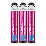 3x dubaust MSP24 Bauschaum Montageschaum Pistolenschaum 750ml Kombisets PU Dämmschaum hohe Schalldämmung Wärmedämmung Isolierend B2 750ml