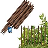 KOTARBAU® Kleiner Holzzaun 55 cm hoch Staketenzaun zum Stecken 230 cm Rollborder Gartenzaun Holz Beetumrandung Rollboarder Teichzaun Beetzaun Beeteinfassung
