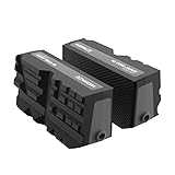 Work IQ Tools Flex Fit Schraubstockbacken, wendbare Multifunktionsbacken, nicht beschädigendes strukturiertes Gummi, 4 vertikale und 3 horizontale Rillen und 160° abgewinkelte Nut für optimale