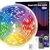 Jsdoin LED Strip 10m,RGB LED Streifen mit Fernbedienung Bluetooth App Musik Sync und Timing-Modus Dimmbar Farbwechsel Led Lichterkette für Zimmer, Wohnzimmer, Küche, Schlafzimmer, Bar, Party