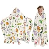 Strandtuch mit Tiermotiv für Kinder, Cartoon-Kapuzenhandtücher für Kleinkinder, 76,2 x 127 cm, Kinder-Strandtücher für Pool, Reisen, Schwimmen, tragbares Badetuch für Kleinkinder, Mädchen, Badetuch