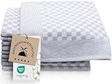 ZOLLNER 10er Set Geschirrtücher Baumwolle in 46x70 cm - super saugstarke und robuste Küchentücher – waschbar bis 60°C – in grau kariert - Gastronomiequalität - Oeko Tex® Zertifiziert