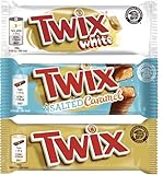 Twix Doppelriegel Mix I 2428g I 3 Sorten I 30 Packungen I Salted Caramel 10x46g I White 10x46g I Original 10x50g I Schokoriegel I Schokoladenriegel I Riegel I Schokolade