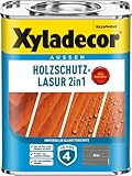 Xyladecor Holzschutz-Lasur 2in1, Universeller Allwetter-Schutz – Der Klassiker, Grau, 750 ml