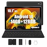 Yicty Android 14 Tablets 10 Zoll Tablet PC, 14(4+10) GB RAM+128GB ROM(1TB TF), Octa Core 2.0 GHz/1280 * 800 HD IPS/WiFi 6/Bluetooth 5.3/5000mAh/5MP+8MP/OTG/Typ C Kopfhöreranschluss
