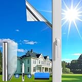 Evofensteere(44.5X200cm Silber) Fensterfolie Sonnenschutz Hitzeschutz innen oder außen | Rückstandslose Spiegelfolie Fenster Hitzeschutz | Selbstklebend UV Schutzfolie Fenster | Sonnenschutzfolie