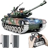 Supdex 1:18 RC Panzer, 2.4GHz Legierungsmetall RUS T-90 Ferngesteuertes Modellspielzeug der Armee, mit das Airsoft-BBS und Wasserbomben f¨¹r Erwachsene und Kinder schie?t