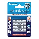 Panasonic eneloop, Ready-to-Use Ni-MH Akku, AAA Micro, 4er Pack, min. 750 mAh, 2100 Ladezyklen, geringe Selbstentladung