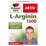 Doppelherz L-Arginin 1500 - Mit der hochwertigen Aminosäure L-Arginin - 30 gluten- und laktosefreie Kapseln