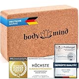 Body & Mind® Yoga-Block aus Kork 100% Natur für Pilates, Meditation & Fitness - Yoga-Klotz für Anfänger und Profis (1 Stück)