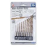 BGS Diy 50801 | HSS-Bohrer-Satz | 10-tlg. | titan-nitriert | 1,5 - 6 mm | 6,3 mm (1/4') | Hochgeschwindigkeits- / Schnellgeschwindigkeits-Stahl
