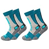 Occulto Wandersocken Damen 2er Pack (Modell: Gerlinde) Türkis-Grau 35-38