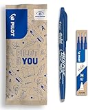 PILOT - FriXion Ball 0.7 Set - Radierbarer Tintenroller + 3er-Minen-Set - Nachfüllbarer Rollerball aus recyceltem Kunststoff - Angenehmes Schreibgefühl - Blau - Mittlere Spitze