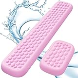 Lekvey Tastatur-Handgelenkauflage, Leder-Memory-Schaum-Handgelenkauflage für Computer-Tastatur, Maus, ergonomisches Massage-Design zum Tippen, Schmerzlinderung, wasserdichte Schreibtischunterlagen