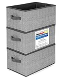 TOPP4u Aufbewahrungs-Boxen Stoff 30x21x18 cm, 3er Set, Boxen Aufbewahrung, faltbare Aufbewahrungsbox, Schubladen Organizer Box, Kisten für Kleiderschrank, Stoffboxen, Ordnungsbox, Grau-Beige