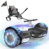 EVERCROSS 6,5' Hoverboards mit Sitz, Self Balance Scooter mit Bluetooth & LED, Hover Board mit Hoverkart mit 4Ah Batterie für Kinder Jügen Erwachsen