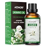 AESHORY Ätherische Öle Jasmin 50ml, 100% Natürliche Ätherisches Jasminöl, Therapeutischer Qualität, Aromatherapie Duftöle für Diffuser, Luftbefeuchter, Hautpflege, Haarpflege, Massage, Bad