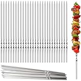 Rouladennadeln, 50 Stück, 30 cm Edelstahl Schaschlikspieße, Rouladenspieße, Rouladenklammern, Lagerfeuer- & Marshmallow-Spieße sowie Snacks und sogar für Schokoladenbrunnen geeignet