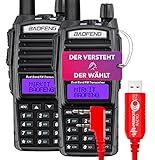 Mirkit Walkie Talkie UV-82 MK3 5W - Funkgerät mit 2800 mAh Batterie, Programmierkabel FTDI USB- Funkgerät 10 km Reichweite mit Headset - VHF UHF Funkgerät, 128 Kanäle - Handfunkgerät UV 82, 2 Stück